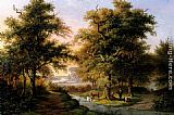 Hermanus Everhardus Rademaker A Mountainous Woodland With The Kurhaus, Cleves, In The Distance painting